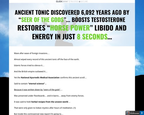 Historic Tonic Found 6,092 Years In the past By “Seer Of The Gods”… Boosts T — Restores “Horse Energy” Libido And Vitality In Simply 8 Seconds…