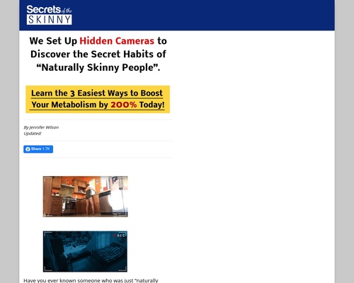 Hidden Cameras Reveal Secrets and techniques of the Skinny; and the way you should use these to double your metabolism!