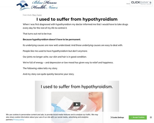 My Hypothyroidism vsl cb | Blue Heron Well being Information