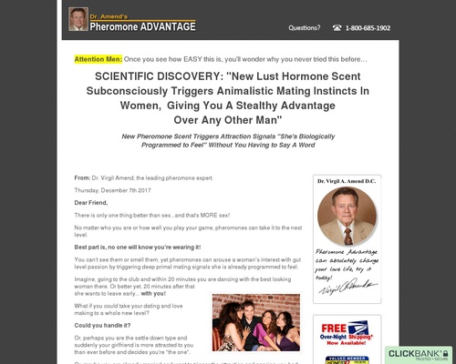 Dr. Amend’s New Pheromone Method for women and men oxytocin known as Sensual Soulmate