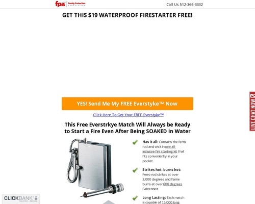 FREE EverStryke Waterproof Match – Survival Life